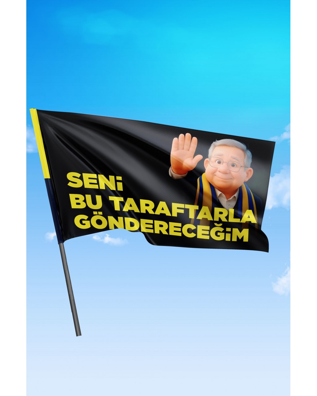 Fenerbahçe Taraftar Bayrağı (Seni Bu Taraftarla Göndereceğim Temalı) 70x100 CM
