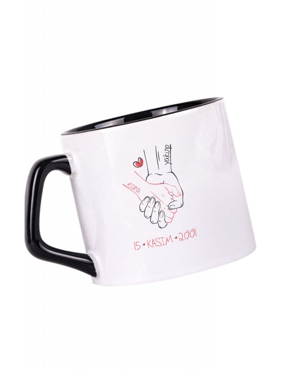  Sevgili & Eşlere Özel isim Tarih Baskılı Kupa Bardak