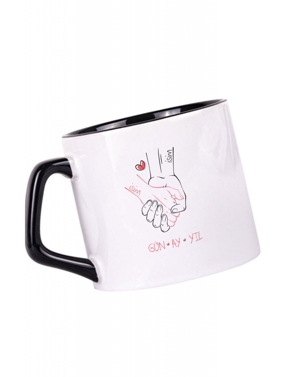  Sevgili & Eşlere Özel isim Tarih Baskılı Kupa Bardak