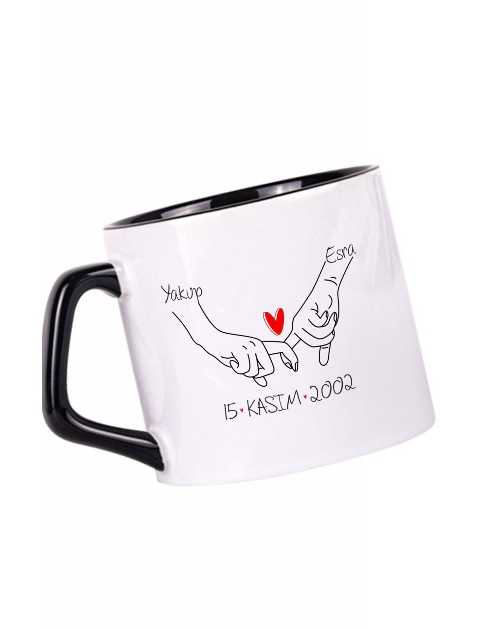 Sevgili & Eşlere Özel isim Tarih Baskılı Kupa Bardak